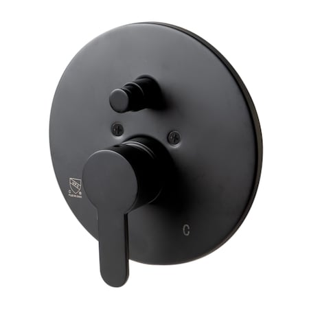 Alfi Brand Black Matte Shower Valve with Rounded Lever Handle and Diverter AB3101-BM